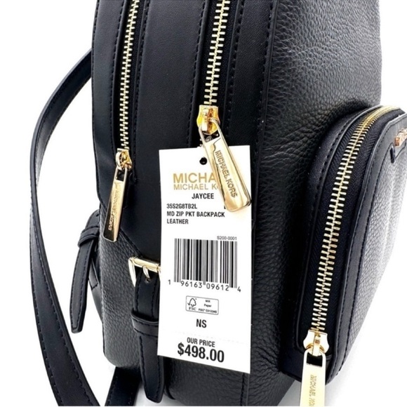 Michael Kors Medium Jaycee Backpack Black/Gold (NWT) - Picture 12 of 12
